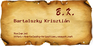 Bartalszky Krisztián névjegykártya